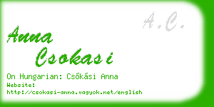 anna csokasi business card