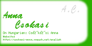 anna csokasi business card